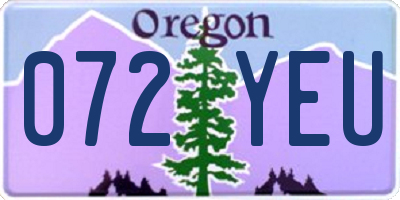 OR license plate 072YEU