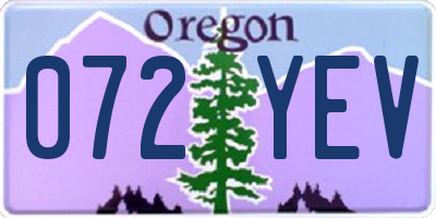 OR license plate 072YEV