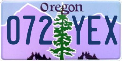 OR license plate 072YEX