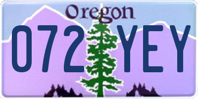 OR license plate 072YEY