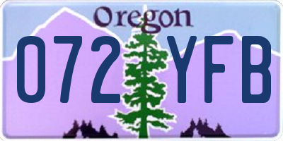 OR license plate 072YFB