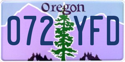 OR license plate 072YFD