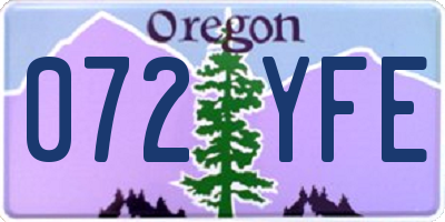 OR license plate 072YFE