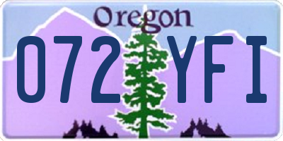 OR license plate 072YFI