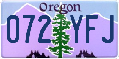 OR license plate 072YFJ