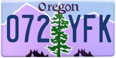 OR license plate 072YFK
