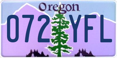 OR license plate 072YFL