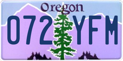 OR license plate 072YFM