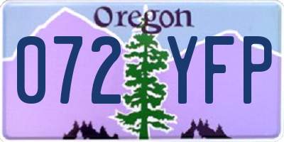 OR license plate 072YFP