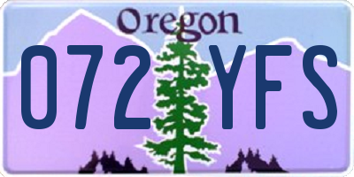 OR license plate 072YFS