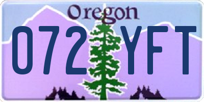 OR license plate 072YFT