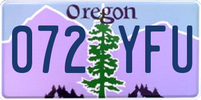 OR license plate 072YFU