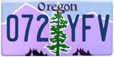 OR license plate 072YFV
