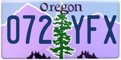 OR license plate 072YFX