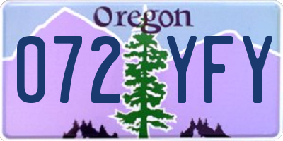 OR license plate 072YFY