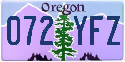 OR license plate 072YFZ