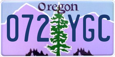 OR license plate 072YGC