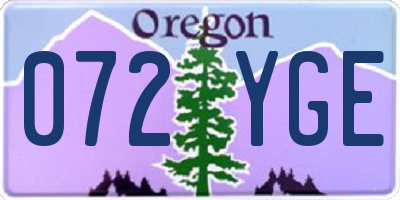 OR license plate 072YGE