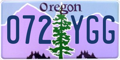 OR license plate 072YGG