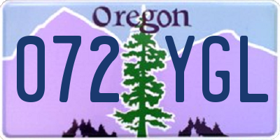 OR license plate 072YGL