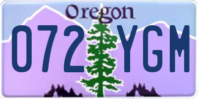 OR license plate 072YGM