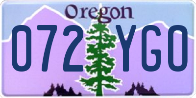 OR license plate 072YGO