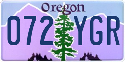 OR license plate 072YGR