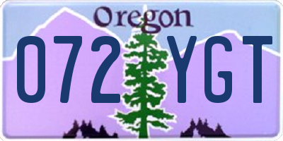 OR license plate 072YGT