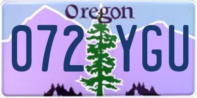OR license plate 072YGU