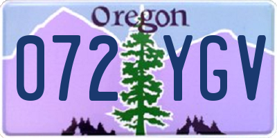 OR license plate 072YGV