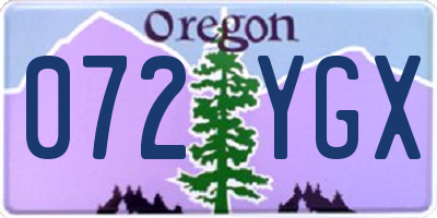 OR license plate 072YGX