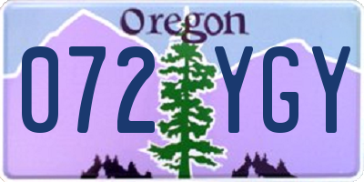 OR license plate 072YGY