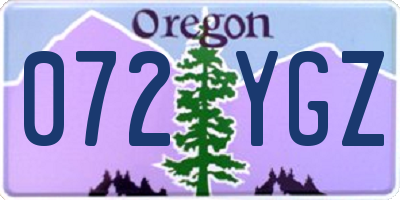 OR license plate 072YGZ