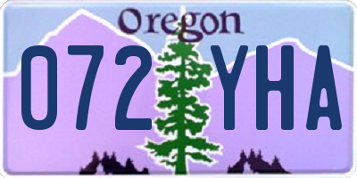 OR license plate 072YHA