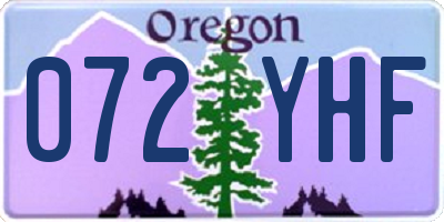 OR license plate 072YHF