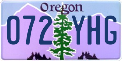 OR license plate 072YHG