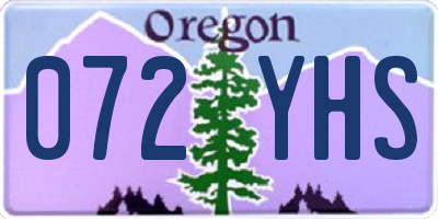 OR license plate 072YHS