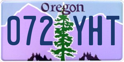 OR license plate 072YHT