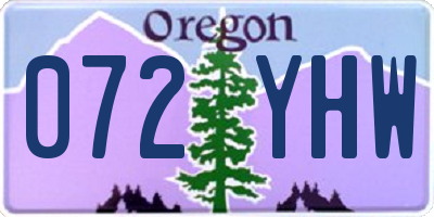 OR license plate 072YHW