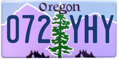 OR license plate 072YHY