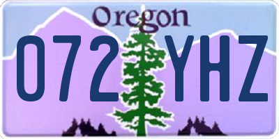 OR license plate 072YHZ