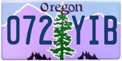 OR license plate 072YIB