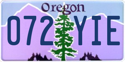 OR license plate 072YIE