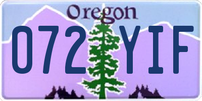 OR license plate 072YIF