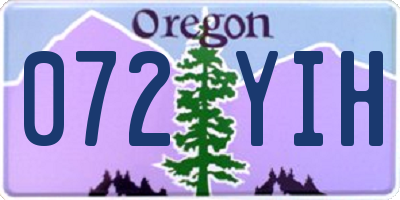 OR license plate 072YIH
