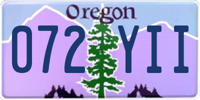 OR license plate 072YII