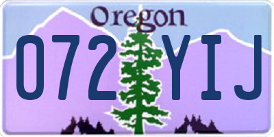 OR license plate 072YIJ