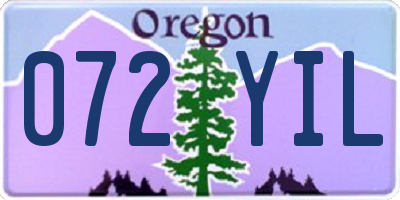 OR license plate 072YIL