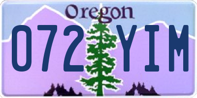 OR license plate 072YIM