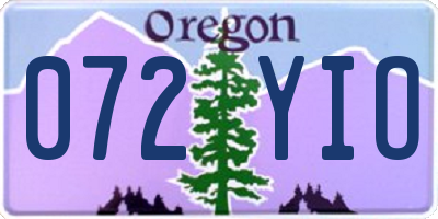 OR license plate 072YIO
